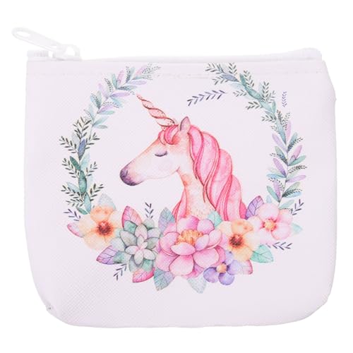 PACKOVE Kleine Einhorn Geldbörse Damen Portemonnaie mit Reißverschluss Süßes Leichtes Tragbares Münzfach für Mädchen und Frauen Dekoratives Kompaktes Portemonnaie für Alltag und Reise von PACKOVE