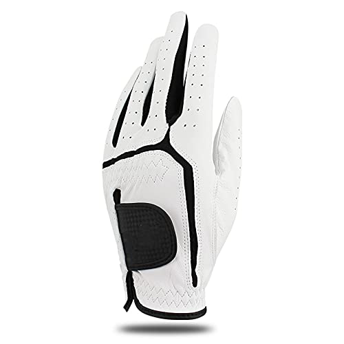 Golf Handschuh,Golf Gloves 6. STCK Herren Golfhandschuhleder atmungsaktive Golfhandschuhe für Männer, die auf der linken Hand nicht verrutscht sind ( Color : Worn On Left Hand , Size : 27 XX-Large ) von PACUM