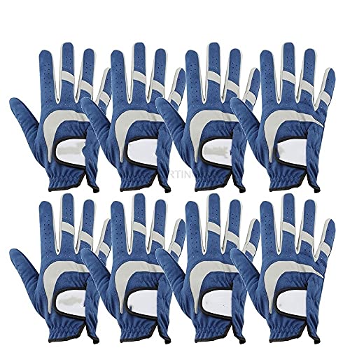 Golf Handschuh,Golf Gloves 8 stücke Golfhandschuhe Männer gelassen rechts blau weiche stoff atemberaubende handschuhe tragen auf linker hand sporthandschuh ( Color : 8pcs right hand , Size : S 22 ) von PACUM
