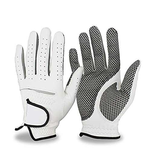 PACUM Golf Handschuh,Golf Gloves 1 Pair Golfhandschuhe Männer gelassene rechte Hand Weiches atmungsaktives Leder mit Anti-Rutsch-Granulat Männer Golfhandschuh (Color : 1 Pair, Size : 26 X-Large) von PACUM