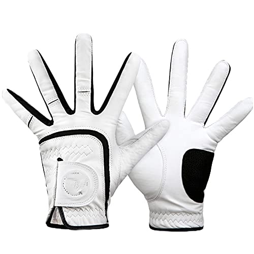 PACUM Golf Handschuh,Golf Gloves 2 stücke Golfhandschuhe Männer gelassene rechte Hand Anti-Skid Granulat mit Ballmarker Golf Handschuh Männer (Color : 1 Pair, Size : 23 Medium) von PACUM