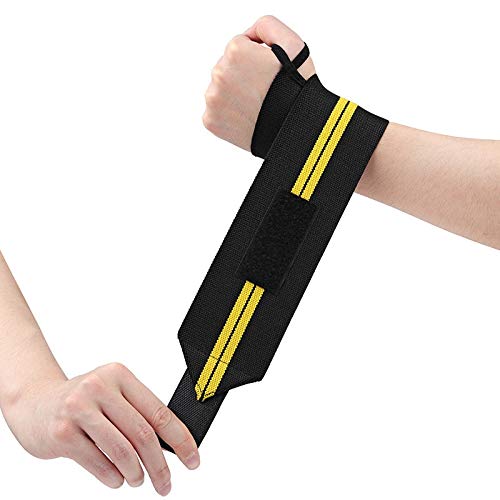 PACUM Handgelenk Bandagen,Handgelenk Bandagen Fitness 2 Stück einstellbares Armband elastische Handgelenkstracken Bandagen für Gewichtheben (Color : 2 Piece Yellow) von PACUM