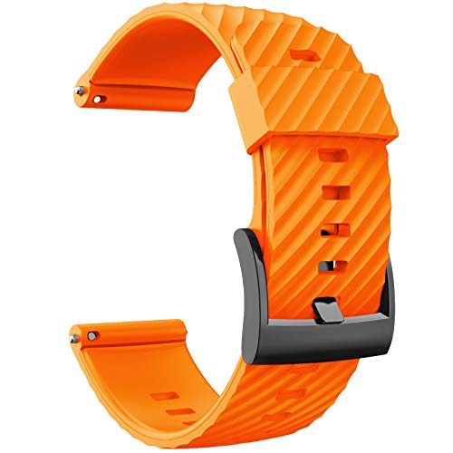 PACUM Silikon UhrenarmbäNder,UhrenarmbäNder Ersatzarmband Weiche Silikonsportuhrarmbanduhr-Uhr (Color : Orange, Size : 24mm) von PACUM