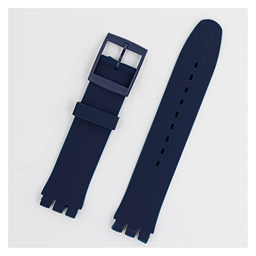 PACUM Silikon UhrenarmbäNder,UhrenarmbäNder Ersatzarmband schwarz rot Uhrenarmband 17mm und 19mm 20mm (Color : A, Size : 17mm) von PACUM