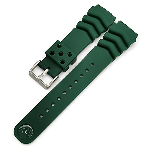 PACUM Silikon UhrenarmbäNder,UhrenarmbäNder Generisches Uhrenband Silikon-Gummi-Uhr-Armband 18mm 20mm 22mm Uhr-Gürtel wasserdichtes Sportgurt für Männer Frauen (Color : Green, Size : 18mm) von PACUM