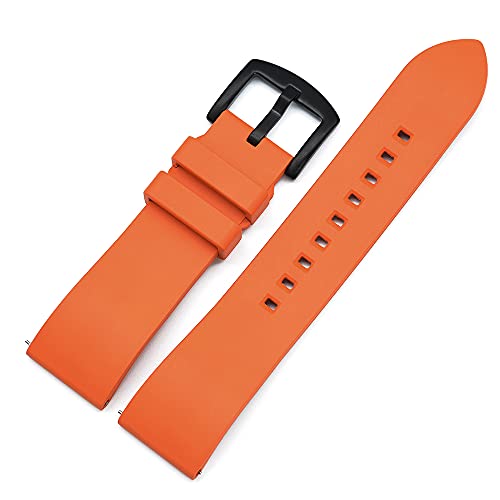 PACUM Silikon UhrenarmbäNder,UhrenarmbäNder Gummiarmband 20mm 22mm 24mm Armband Quick Release Bar Armband (Color : Orange Black, Size : 20mm) von PACUM