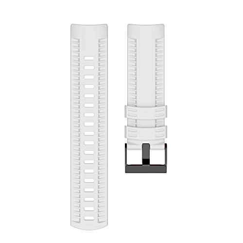 PACUM Silikon UhrenarmbäNder,UhrenarmbäNder Weiche Silikon-Uhr-Band-Band-Strap 24mm-Bänder Outdoor-Sport-Silikon-Gürtel-Uhren-Accessoire (Color : White, Size : A) von PACUM