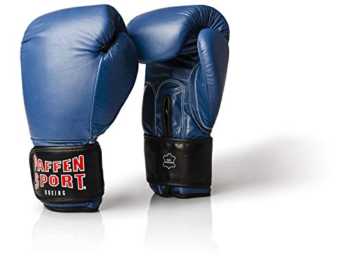 PAFFEN SPORT KIBO Fight Echtleder-Box- und Kampfsporthandschuhe für das Sparring; blau; 10UZ von PAFFEN SPORT