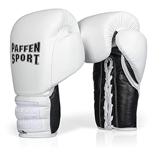 PRO LACE Boxhandschuhe für das Sparring Gewicht: 16uz Farbe: weiß/schwarz von PAFFEN SPORT