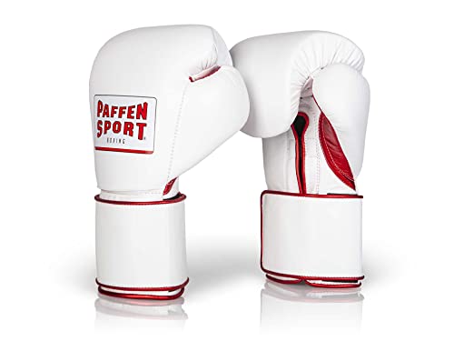 Paffen Sport «PRO Wide» Boxhandschuhe mit Klettverschluss; weiß/rot; 18UZ von PAFFEN SPORT