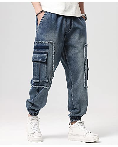 PAIHUIART Jeans Herren Hose Jeanshose Herren Jeans Cargohose Mult-Pockets Jean Streetwear Hip Hop Casual Male Denim Hose 6XL 9280 von PAIHUIART