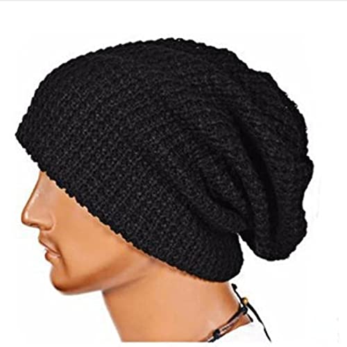 PAIHUIART Strickmütze Beanie Mütze Thermo Herren Damen Hut Mützen Für Männer Solide Verdickte Strickmütze Warme Mütze Mann Mütze Wintermützen Lässige Hip Hop Mütze Unisex Mützen Schwarz von PAIHUIART