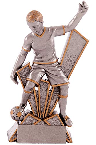 PALLART Sportlicher 7129 Trophäe mit Design Figur Fußball Halterung gerade 17 cm, Silber, Einheitsgröße von PALLART