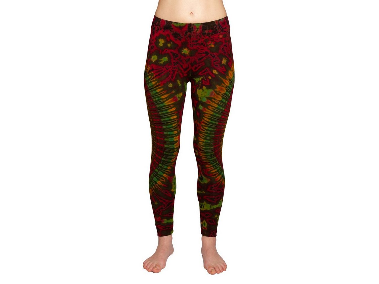 PANASIAM Leggings Unikat Batik Leggings 'Dschungel' aus natürlicher Viskose Tiedye Batik alternative lange Hippie Leggings Yogaleggings Sportleggings von PANASIAM