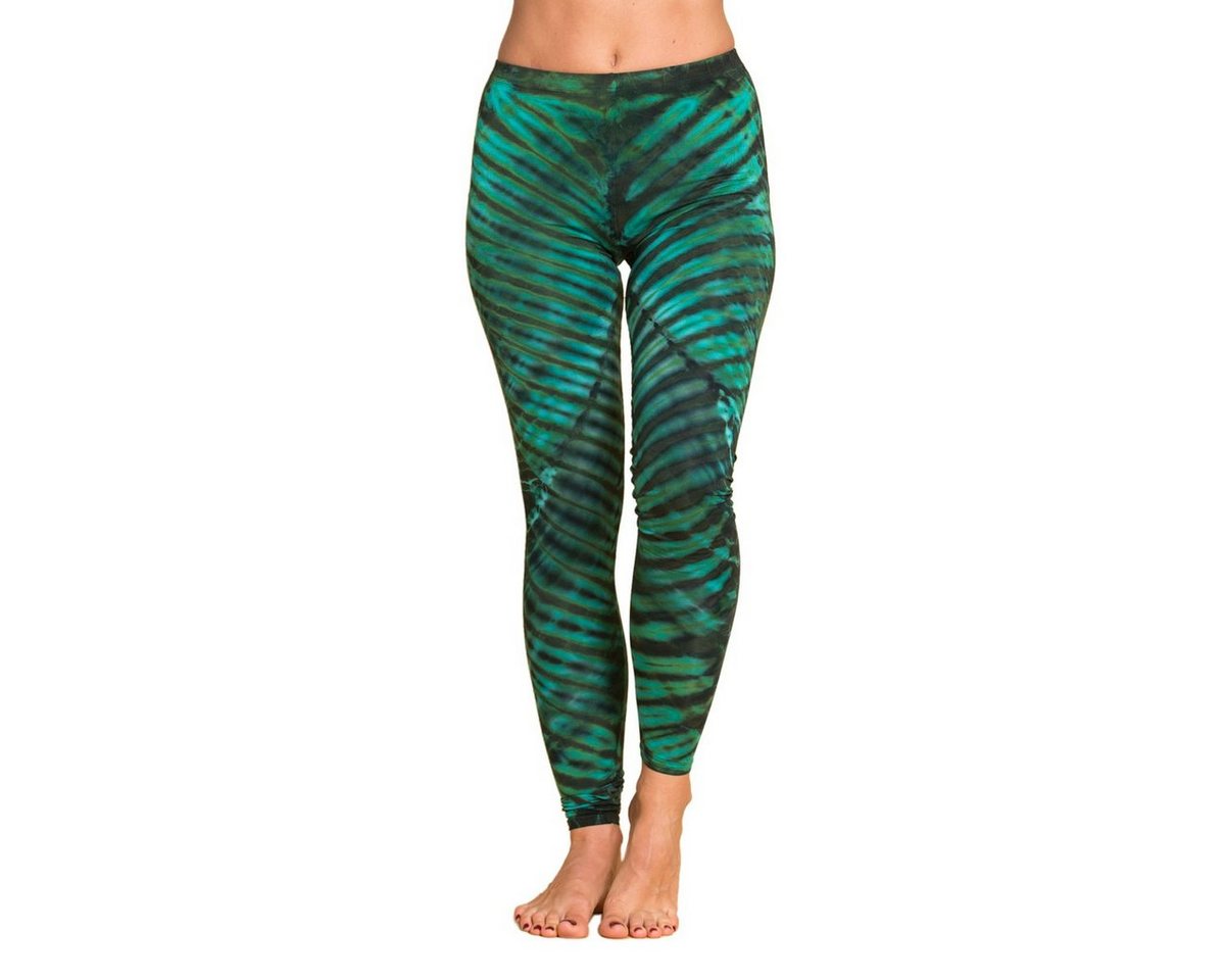 PANASIAM Leggings Unikat Batik Leggings 'Zebra' aus natürlicher Viskose Goa Hose im Batik Look Yogaleggings Sporthose Sportleggings lange Leggings von PANASIAM