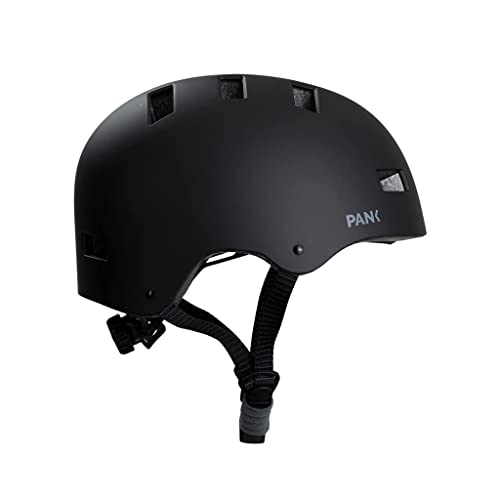 PANK Premium Urban Fahrradhelm Herren Damen Skaterhelm BMX E-Scooter Skateboard Scooter Inlineskates Halfpipe Helm Fahrrad Fahrradhelm mit Licht & weicher Polsterung, matt schwarz L (59-62 cm) von PANK URBAN MOBILITY