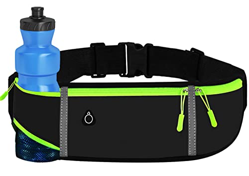 Sport Bauchtasche Verstellbare Hüfttasche Männer und Damen wasserdichte Bauchtasche mit Trinkflaschenhalter Handyhalter Faltbarer Gürtel Multifunktionaler Outdoor Gürtel für Laufen Radfahren Wandern von PANSYFEN