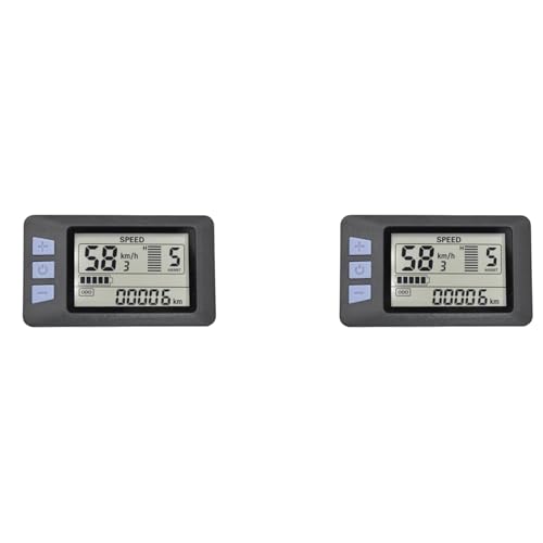 2X P3H LCD-Anzeige, MessgeräT, Armaturenbrett, 24 V, 36 V, 48 V, 60 V, Elektrisches FahrradmessgeräT, Anzeigefeld für Elektroroller (6 PIN) von PAPAPI
