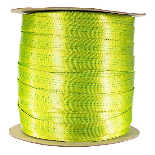 Paracord Planet Rohrförmiges Gurtband, 2,5 cm, Klettergurtband, strapazierfähiges Nylon/Rettungsgeschirr, ideal für den Außenbereich (91,4 m, Limettengrün) von PARACORD PLANET