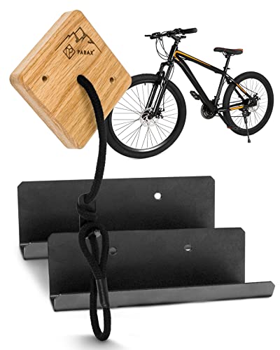 PARAX Fahrrad Wandhalterung U-Rack Regular Holz – Fahrrad Halterung für MTB, E-Bike, Damenrad, Rennrad, Gravel Bike – Fahrradhalter Wand bis 35kg Indoor Aufbewahrung für Garage, Wohnung, Wohnzimmer von PARAX