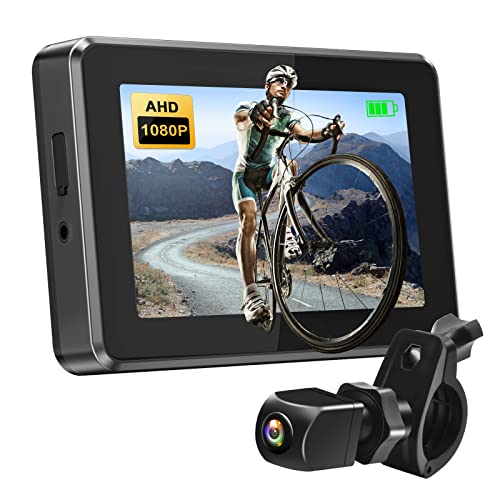 PARKVISION Fahrradspiegel, Fahrrad Rückfahrkamera mit 4,3" AHD 1080P Monitor, 360° Verstellbarer Drehbarer mit Ausgezeichneter Nachtsicht Fahrradlenkerspiegel für Mountainbike, Rennrad, E-Bikes von PARKVISION