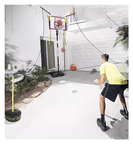 Basketball Air Defense Return Net Guard, 16ft x 16ft verstellbares rotierendes Return Net, Hoop Rebound Back Netting Attachment von PASPRT