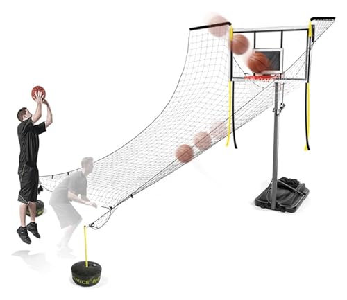 Basketball-Return-Netzschutz, 180° drehbares großes Rebounder-Netz, Trainingsausrüstung für Freiwurfübungen, Defensivnetz von PASPRT