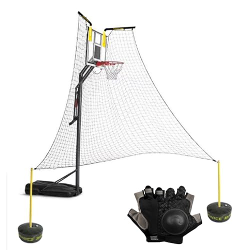 Basketball-Schießtrainer hilft Jugendlichen und Teenagern, rotierender Basketballkorb-Rebounder für Freiwurfübungen, Outdoor-Innenhof (Ball Return+Adult Gloves) von PASPRT