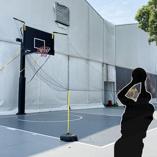 Großer Basketball-Rücklaufnetzschutz, automatisch, Rebounder-Basketball-Rücklaufsystem mit robustem Polyesternetz (Ball Return+Adult Gloves) von PASPRT