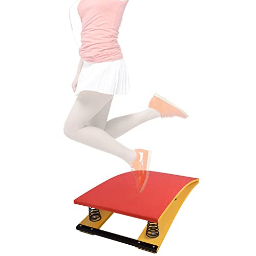Gymnastik-Sprungbrett für Erwachsene/Jugendliche, 4 Federn, elastisches Holzbrett für Heimspielzimmer, Leichtathletik-Trainingsgelände (Red) von PASPRT