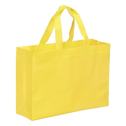 PATIKIL 10Paket Geschenktasche 25x35cmn Horizontal Stil Vliesstoff Einkaufstasche Gelb von PATIKIL