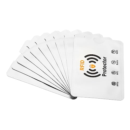 PATIKIL 10Stk RFID Sperrhülsen Kreditkarte Hüllen Aluminum Kontaktlos Beschützer Halterung für Identität Diebstahl Prävention Weiß von PATIKIL