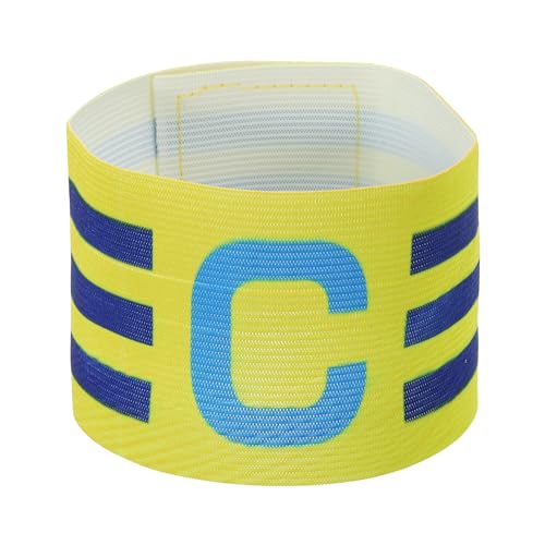 PATIKIL 12,2x2,5" Fußball Kapitänsbinde, Nylon Unisex Elastisches Armband Verstellbar für Jugendliche und Erwachsene, Gelb von PATIKIL