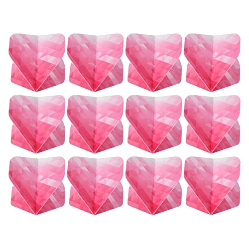 PATIKIL 12Pack Pfeilflüge PET Standard Pfeile Zubehör Ersatzteile für Weichspitze Stahl Spitze Geometric Stil Rosa Weiß von PATIKIL