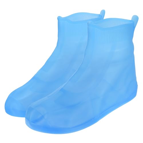 PATIKIL 1Stk. XL wasserdichte Schuhe Abdeckung Silikon rutschfeste Überschuhe Blau von PATIKIL