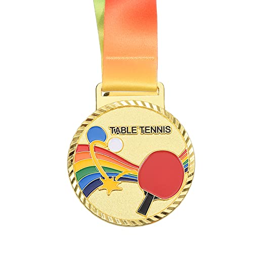 PATIKIL 2,7" Tischtennis Medaillen, Tischtennis Award Medaillen Goldmedaille mit Band Vielfarbig für Spiele Sportwettbewerbe von PATIKIL