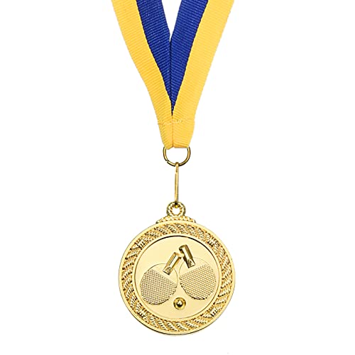 PATIKIL 2" Tischtennis Medaillen, Tischtennis Award Medaillen Goldmedaille mit Band Blau Gelb für Spiele Sportwettbewerbe von PATIKIL