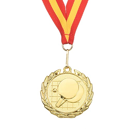 PATIKIL 2" Tischtennis Medaillen, Tischtennis Award Medaillen Goldmedaille mit Band Rot Gelb für Spiele Sportwettbewerbe von PATIKIL