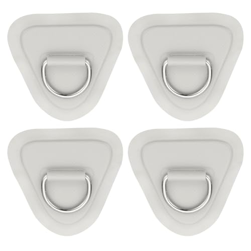 PATIKIL 3,5" Paddle Board D-Ringe, 4 Stück Edelstahl D-Ring PVC Patch Pad Kein Kleber enthalten für Schlauchboot Kajak aufblasbares Boot Surfbrett, Grau von PATIKIL
