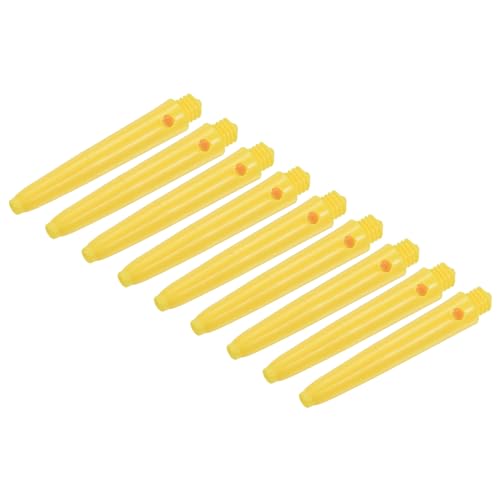 PATIKIL 35mm Dartschäfte Medium 2BA Gewinde Plastik Dartstiele Dart Zubehör für Stahl Spitze - 12Pack (Gelb) von PATIKIL
