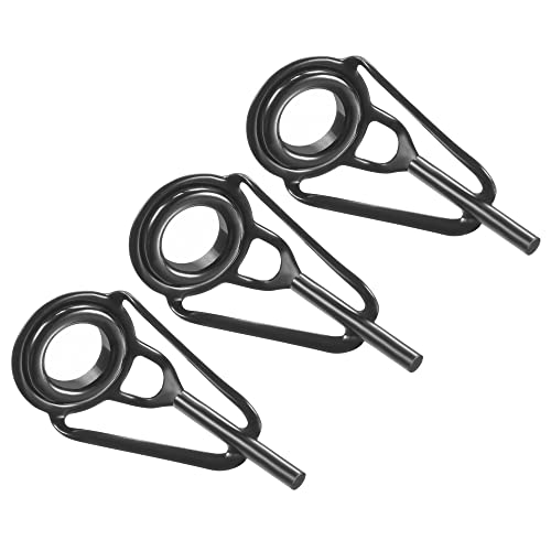 PATIKIL 3Stk 1.4mm Rohr Angelrute Reparatur Kit Edelstahl Schwarz Leitring für Fischen von PATIKIL