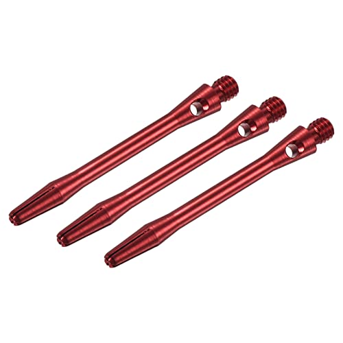 PATIKIL 45mm Aluminium Dartschäfte, Medium 2BA Gewinde Dartspitzen Dartzubehör Wurfzubehör für Stahlspitzen - 3er Pack (Rot) von PATIKIL