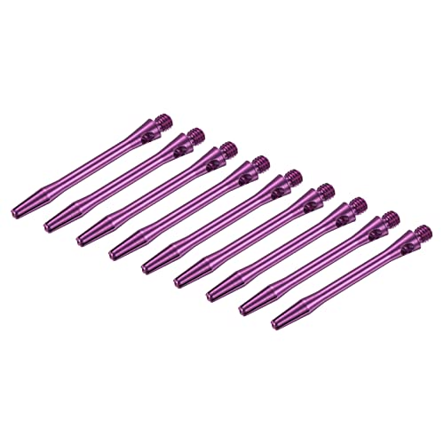 PATIKIL 45mm Aluminium Dartschäfte, Medium 2BA Gewinde Dartstiele Dartzubehör Wurfzubehör für Stahlspitzen - 9er Pack (violett) von PATIKIL