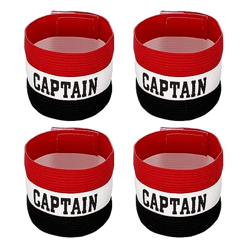 PATIKIL 4Pack Kapitänsarmband elastisch Armband für Fußballteamschulung Schwarz Weiß Rot von PATIKIL