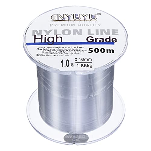 PATIKIL 547Yard/1640FT Nylon Angelschnur 4Lb Monofilament Fluorkarbon Beschichtet Grau von PATIKIL