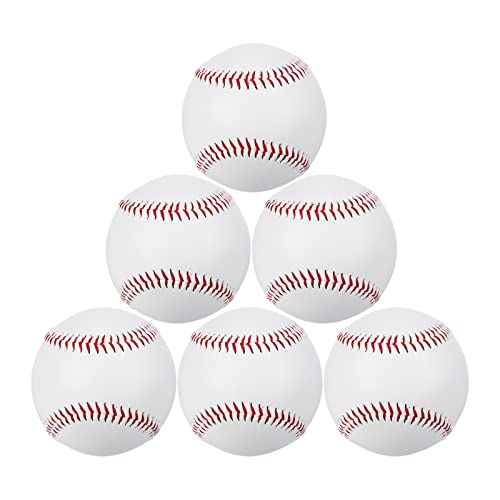 PATIKIL 9" Baseball 6 Pack Autograph Basebälle Weich Masse Standard Erwachsene Leder Training Baseball Unmarkierte Basebälle für Jugendliches Verständnis von PATIKIL