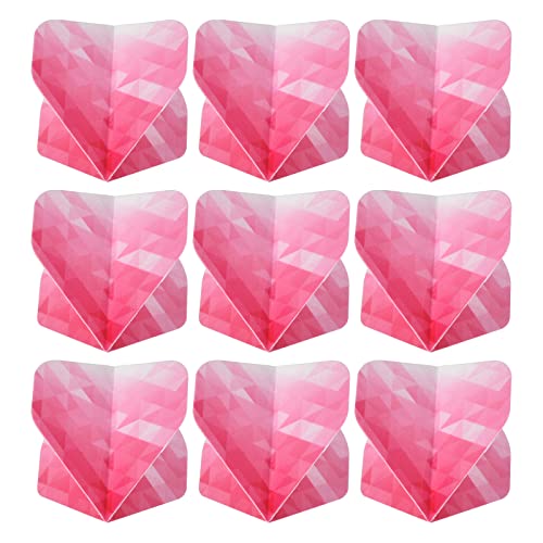 PATIKIL 9Pack Pfeilflüge PET Standard Pfeile Zubehör Ersatzteile für Weichspitze Stahl Spitze Geometric Stil Rosa Weiß von PATIKIL