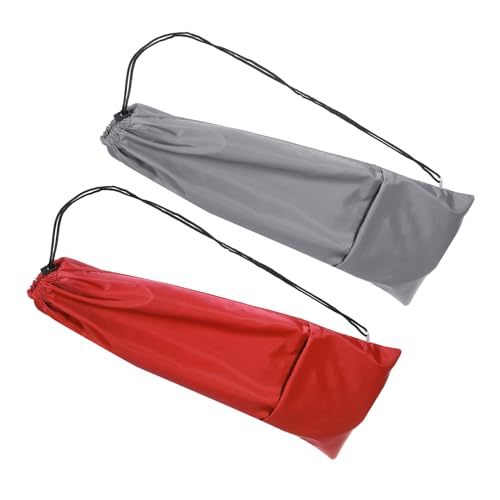 PATIKIL Badmintonschläger-Hülle, 2er Pack wasserdichte Oxford-Badminton-Schlägertasche mit Reißverschlusstasche und Zugband-Schultergurt, leicht, Rot/Grau von PATIKIL