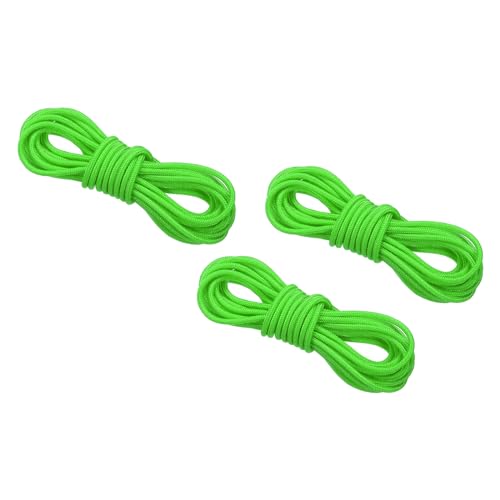 PATIKIL Bogenschießen D-Schlaufe Seil 10 FT, 3er Pack Bogensehnen Release Nock Wire Nocking Loop Buckle Ring für Compoundbogen, Leuchtendes Grün von PATIKIL