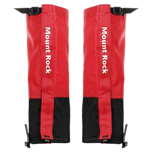 PATIKIL Fußgamasche Wasserdicht Schuhüberzüge Wandern Gamaschen Einstellbar Schnee Stiefelgamasche für Wandern Wandern Klettern Rot XL von PATIKIL